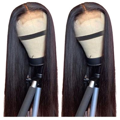 China Wholesale Cheap Silky Straight Brazilian Remy Human Hair Lace Wig Bone Wave Women Straight Cuticle Aligned Swiss Hair 4X1 Lace Closure Wig for sale