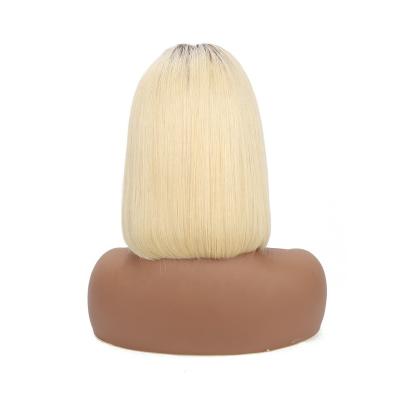 China Silky Straight Wave Wholesale 1B 613 Blonde Lace Front Unprocessed Short Bob Cut Bob Style 100% Mink Peruvian Human Hair Wig Ombre Wig Vendors for sale