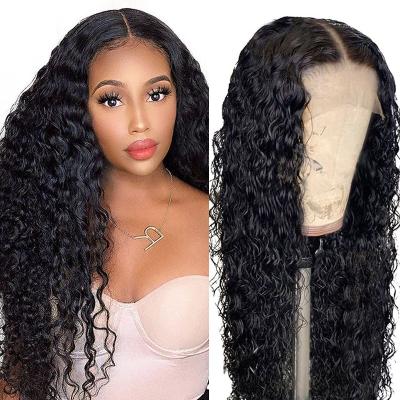 China Factory Price 13X4 Hd Deep Swiss Lace Frontal Wig Pre Plucked Brazilian Deep Curls Wig For Color Women Hair 100% Lace Front Wig for sale