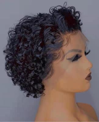 China Wholesale Brazilian Short Pixie Cut Curly Wig, 13X4 Curl Lace Front Pixie Wig, Short Bob Wig HD Lace Hair Wig for sale