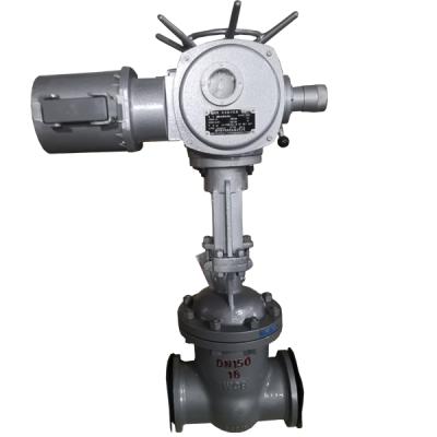 China PN16 DN150 Carbon Steel WCB NKZ961H Flange Vacuum Electric Gate Valve for sale