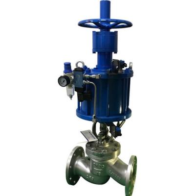 China Pneumatic Stainless Steel PN16 DN80 Stainless Steel CF8 Flanged Globe Valve for sale