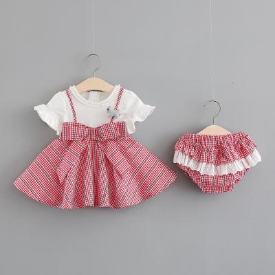 China 594 Baby Girls Princess Baby Clothes Romper Set Breathable Happy Baby Girls Clothing Sets for sale