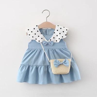 China Breathable 1027 Newborn 1year Baby Dress Designs With Bag for sale