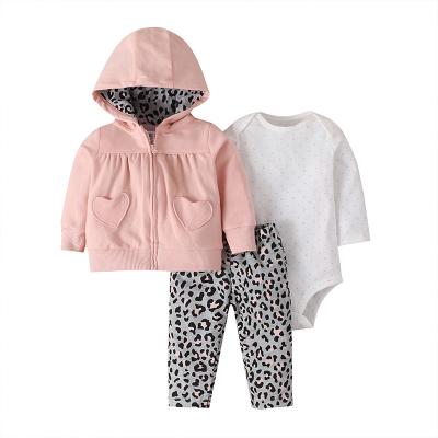 China A575 breathable romper jacket and pants infant clothing 3pcs clothes set wholesale baby boy rompers for sale