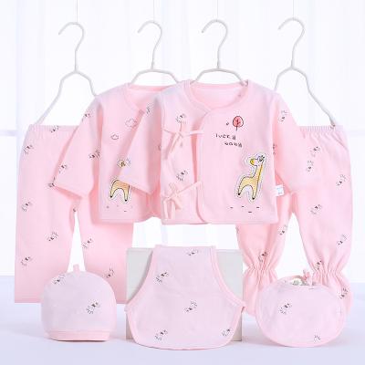 China Breathable 20233 Drop Shipping Newborn Baby Gift Set With Crown Design 7 Pcs Baby Romper Baby Clothes for sale