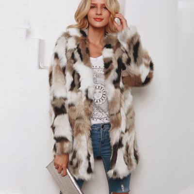 China 0209 High Quality Anti-wrinkle Ladies Winter Long Coated Women Cropped Faux Fox Fur Jacket Coats for sale