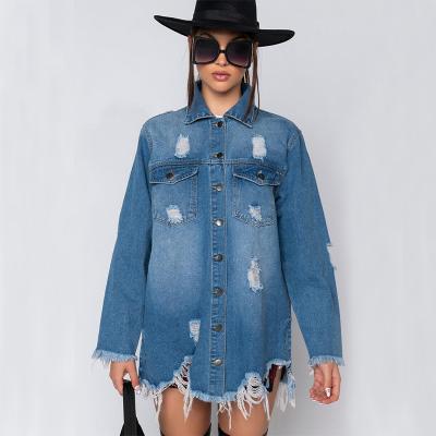 China Anti-wrinkle 971 hot sale long sleeves button tender casual women clothes 2021 jeans jacket denim women coats for sale