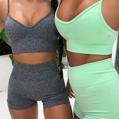 China Breathable Custom Logo Summer New Listing Quick Dry Ladies Yoga Set Two Piece Set Suit for sale