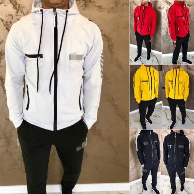 China 70203 Men's Breathable Hooded Long Sleeve Sports Autumn Jogging Slim Fit Men's Casual Hooded Two-Piece Set Sports Suit Suit Suit for sale