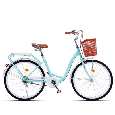 China High Quality Outlet Women's Spoke Wheel Factory Mens Bike Adult Bike With Basket City Bike for sale