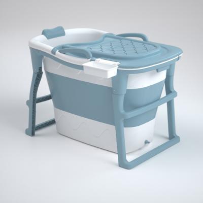 China Wholesale Freestanding Household Adult 100CM Bathroom Winter Sustainable Bath Folding Portable Bathtub With Lid Dropshipping for sale