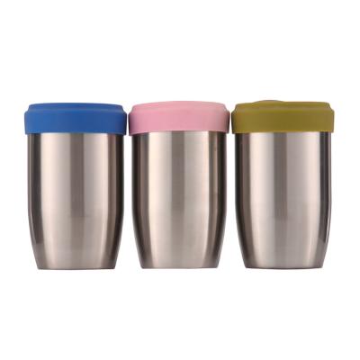 China PORTABLE Success Double Wall Stainless Steel Coffee Mug Vacuum Wine Tumbler Cup With Lid Folding Insulated Spoon for sale