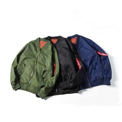 China Breathable Solid Pattern Design Fashion Men's Jacket Loose Bomber Jacket Windproof for sale