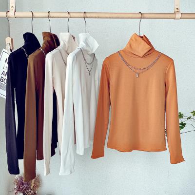 China 2022 Hot Sale Anti-wrinkle Casual Turtle Neck Knitted Tops Autumn Knitwear Jumper For Women Solid Thin Sweater Long Sleeve Sweater for sale