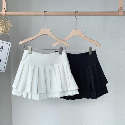 China Anti-Static Women's Sports Skirts High Waist Spleated White White Elastic Golf Tennis Skirt For Girl for sale