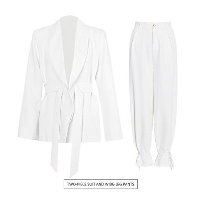 China blazer straight suit Anti-wrinkle lapel collar pants two-piece pants set 2021 new spring office clothes for sale