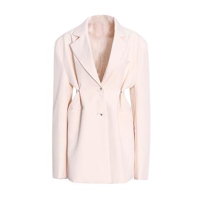 China Anti-Wrinkle Women Blazers Ladies Sheath Long Waist Office Jacket Belted Slim Dresses for sale