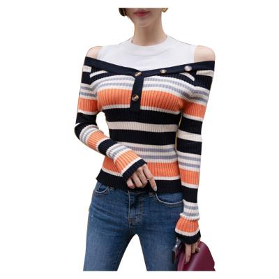 China Anti-Wrinkle Wholesale OEM Custom Knit Pullover Top Sweater Women Long Sleeve Sweaters Women Knitted for sale