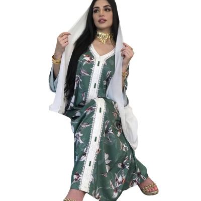 China Wholesale Ethnic Islamic Clothing Women India Pakistan Satin Hijab Muslim Dress X1289 for sale