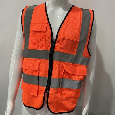 China High Visibility IN STOCK High Mesh Safety Vest With Pockets Reflective Obvious Fluorescent Yellow Orange Customized By Wholesale for sale