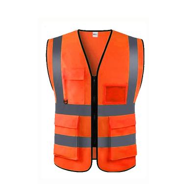 China High Visibility Ready To Ship 100% Polyester Customize Hi Viz Invest Pockets And PVC Patch Reflective Safety Vest for sale