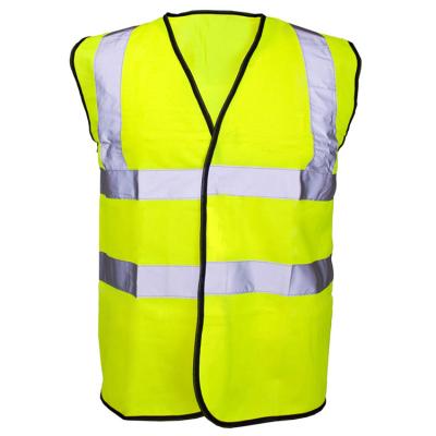 China High Visibility; Fluorescent EN ISO 20471 Class 2 100% Polyester Hi Vis Orange Yellow Safety Vest Custom Made With Reflective Markings for sale