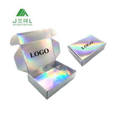 China Recyclable Custom Printed Holographic Mailing Box Folding Mailing Box Mailing Cards Logo Small Carton Corrugated Cardboard for sale