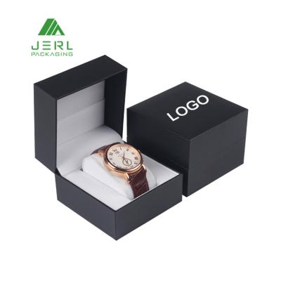 China Gift & Custom Craft Logo Paper Luxury Wrist Black Watch Gift Box Packaging Boxes Watch Box For Watches for sale