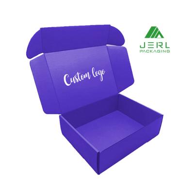 China Handmade Custom Corrugated Cardboard Purple Mailer Logo Boxes Shipping Cardboard for sale