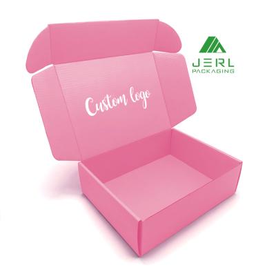 China Recyclable Custom Cardboard Corruageted Pink Shipping Boxes for sale