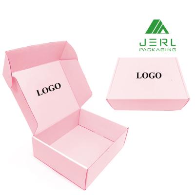 China Largest Recyclable Paper Boxes Pale Pink Clothing Box Postal Pink Corrugated Boxes For Clothing Shoes for sale