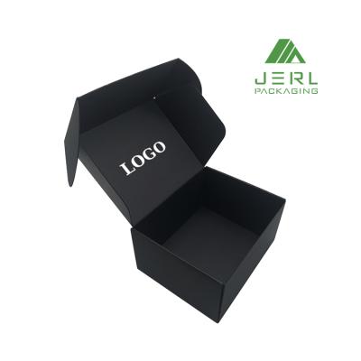 China Small Black Recycled Materials Folder Shipping Boxes Black Postal Boxes for sale