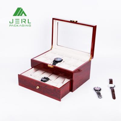 China Gift & Craft Customized Luxury Wooden Watch Display Box , Wooden Watch Storage Box With Window for sale