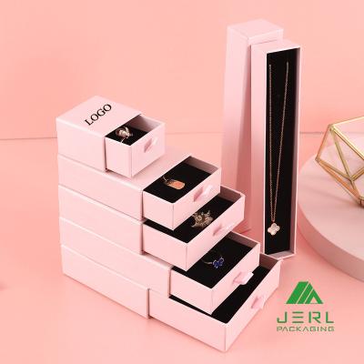 China Jewelry Packaging Paper Box Custom Logo Printed Small Packaging Boxes Ring Necklace Bangle Jewelry Gift for sale