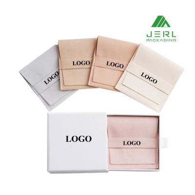 China Custom Logo Velvet Earring Bracelet Jewelry Packaging Box And Pouch for sale