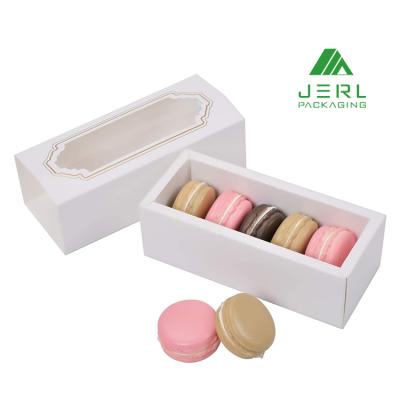 China Handmade custom white macarons drawer packaging box macaron boxes for macarons with window for sale