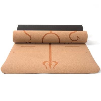 China Hot Custom Yoga Mat Cork Material Natural Solid Color Pilate Printing Yoga Mats Thick Yoga Mats for sale