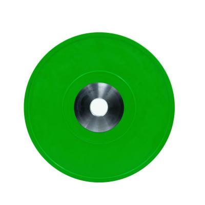 China Universal whosale factory green colored training barbell muscle weight rubber material bumper plate for sale