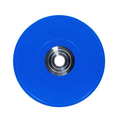 China Universal Professional High Quality All Rubber Custom Logo Blue Colored Competition Weight Plates for sale