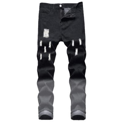 China Breathable black pants for men's denim men's jeans factory price ripped for sale