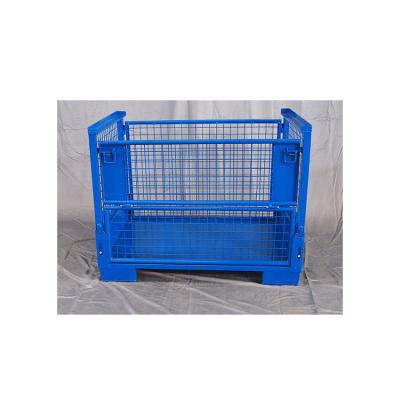 China New Type Large Collapsible Wire Mesh Storage Cage Pallet Container Wire Mesh Container 1150*1090*860mm for sale