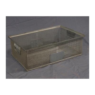 China Portable steel wire basket, steel wire sieving screen mesh basket, steel wire shelf basket 400*300*200mm for sale