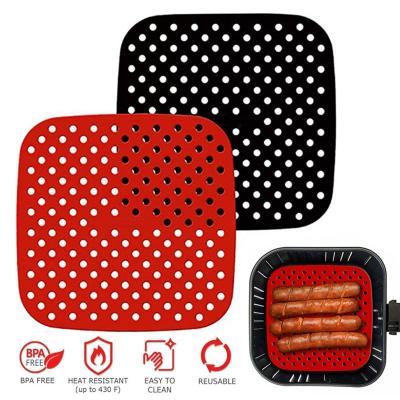 China Silicone Air Fryer Viable Oven Baking Mat Reusable Silicone Air Fryer Liners Heat Resistant Non-Stick Eco-Friendly Mats for sale