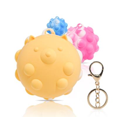 China Factory direct supply eco-friendly material to relieve pressure to feel multi-color key chain squeeze bubble children's toys push it bubble fidgety person ball for sale