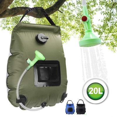 China Outdoor Gear Hiking Portable Camping Water Bag PVC Beach Pool Shower Outdoor Traveling Solar Bag Heating With Shower Head for sale