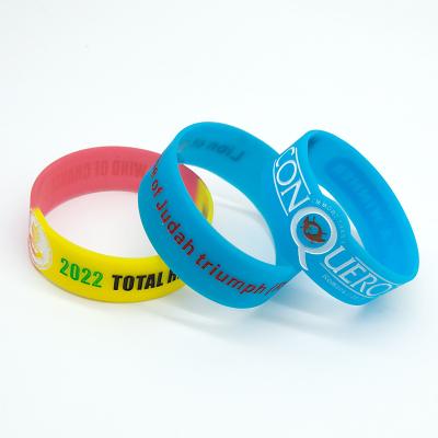 China Custom Printed Silicon Wristband Silicon Wristband Promotion Wrist Band for sale