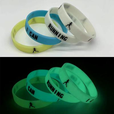 China Nice Printed Silicone Wristband Colorful Designed Custom Glow In The Dark Wristband for sale