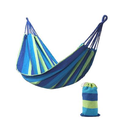 China Adult Outdoor Camping Hammock Rainbow Canvas Beach Garden Camping Travel Breathable Hammock with Carry Bag for Garden for sale