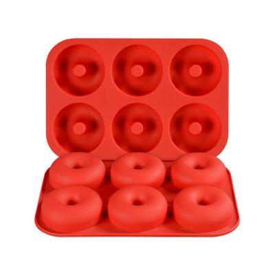 China Viable Silicone Donut Mold DIY Donuts Mold Maker Silicone Non-Stick Cake Mold For Donuts Bagels Pastry Baking Tools for sale